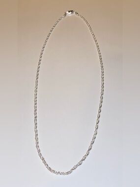 Italian 925 Sterling Silver  Rope Chain Necklace -  18”